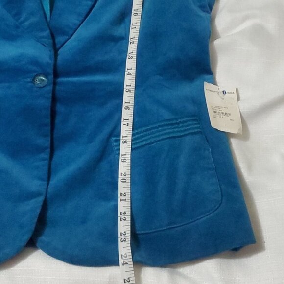 NWT Pow Wow Teal velvet blazer w/ satin finishes Size P14 - Picture 12 of 12